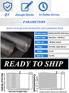 Saringan Kawat Logam Jaring Baja Tahan Karat 304, Jaring Kawat Anyaman <span class=keywords><strong>SUS</strong></span> 316L, 6-500 <span class=keywords><strong>Mesh</strong></span>, Lebar 1-3m - Product Image 5