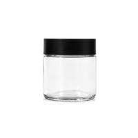Bocaux en verre transparent en stock, bocaux en verre à large ouverture 30D pour crèmes et lotions avec bouchons à pompe anti-enfants, flacons à capsules