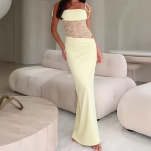 เดรสลูกไม้ลายดอกไม้คุณภาพสูงราคาพิเศษรุ่นใหม่ล่าสุด สายเดี่ยวแบบสปาเก็ตตี้ แขนกุด เปิดหลัง ทรงแม็กซี่ สำหรับงานกลางคืนสำหรับผู้หญิง - Product Image 5