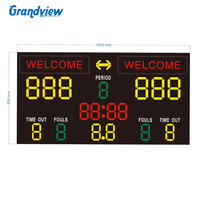 Tableau d'affichage électronique professionnel multisports à LED avec chronomètre de tir, télécommande IR et affichage des périodes pour basketball, football et tennis