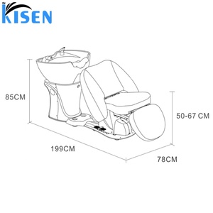 เก้าอี้สระผมไฟฟ้าแบบโมเดิร์น Kisen พร้อมอ่างเซรามิก ที่วางศีรษะแบบมีระบบทำความร้อน เตียงสระผมอเนกประสงค์สำหรับร้านเสริมสวย - Product Image 6