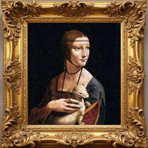 <span class=keywords><strong>Pintura</strong></span> al Óleo Hecha a Mano sobre Lienzo de Retrato de Mujer Ornamentado del Renacimiento Clásico Europeo de Da <span class=keywords><strong>Vinci</strong></span> con Marco Personalizado para Decoración del Hogar - Product Image 4