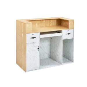 Counter Reception Desk Holz Büro White Style Oberflächen verpackung Möbel Color Design Feature