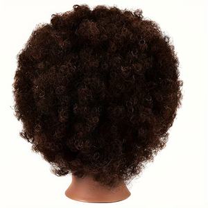 Tête de Mannequin avec 100% Cheveux Humains Bouclés Formation Tête de Mannequin Cosmétologie Tête de Poupée pour Coiffeur Filles Pratique - Product Image 3