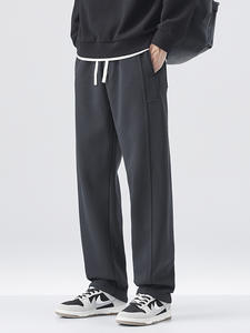 Fengshe hommes rétro décontracté tout match pantalon droit 100% coton automne nouveau cordon agrafe Style américain mi peigné Chino - Product Image 3