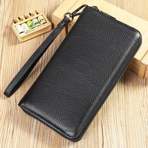 Borsa a Mano per Telefono in Pelle di Vacchetta Personalizzata per <span class=keywords><strong>Uomo</strong></span>, Portafoglio Lungo con Cerniera alla Moda, Porta Carte con Cinturino da Polso in Vera Pelle - Product Image 3