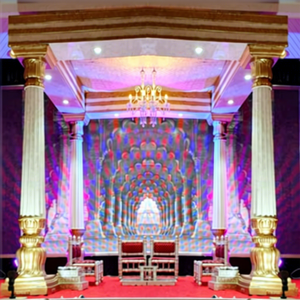 Mandap Imperial Blanco para Bodas, Elegante Mandap de Cuatro Pilares para Eventos de Boda, Mandap de Cuatro Pilares con Temática Blanca - Product Image 1