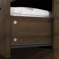 Armoire moderne en bois de noyer brun MDF de 47 pouces avec 4 tiroirs, 6 étagères, 1 barre de suspension, porte miroir, placard de chambre à coucher