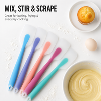 Ensemble de spatules de cuisson en silicone 27 cm et 18 cm, une seule pièce, résistantes à la chaleur, spatules flexibles faciles à nettoyer avec trou de suspension, 5 couleurs