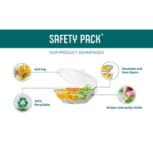 Ensaladera de plástico desechable de grado alimenticio con materiales reciclados Diseño de concha para llevar de 16 oz - Product Image 4