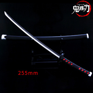 Miniespada de Metal de Anime, Katana, arma, Demon Slayer, <span class=keywords><strong>No</strong></span> <span class=keywords><strong>Yaiba</strong></span> <span class=keywords><strong>Kimetsu</strong></span>, llavero de Metal de 22cm - Product Image 4