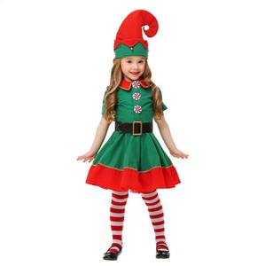 Cosplay <span class=keywords><strong>elfo</strong></span> verde Santa Claus juego de rol niño niña disfraces de escenario Navidad disfraces familiares - Product Image 4