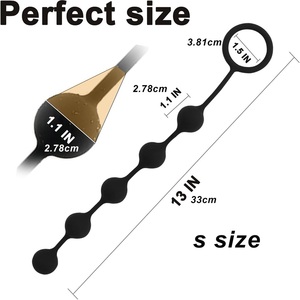 El pene estimula el ano, tapón anal de cuentas de silicona de alta calidad, un juguete sexual anal impermeable para hombres y mujeres - Product Image 4