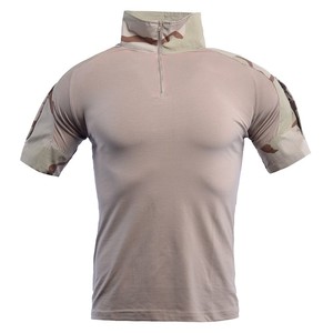 T-shirt tactique DF gris camouflage désert, séchage rapide, évacuation de l'humidité, extensible, pour sports d'été, en stock - Product Image 6