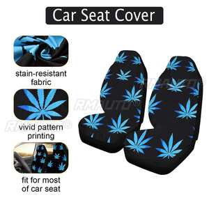 1/2/7PCS Blue Leaves Printing Universal Car Seat <b>Covers</b> Car Seat <b>Protector</b> Seat Cushion Full <b>Cover</b> for Most Car Cool Style - Product Image 2
