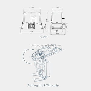 Kit d'ouverture de porte coulissante automatique à moteur à courant alternatif robuste de 2000Kg Design moderne <span class=keywords><strong>avec</strong></span> <span class=keywords><strong>4M</strong></span> Racks Photocellules légères Carte Wifi pour villas - Product Image 4