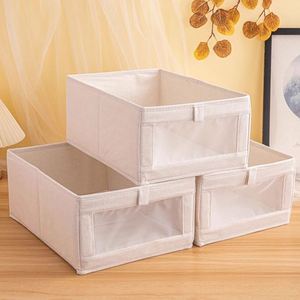 Foldable Fabric Cabinet Drawer Thick Cotton Linen Woven <b>Storage</b> Box Aluminum Metal PP Plastic for <b>Clothes</b> <b>Storage</b> - Product Image 2