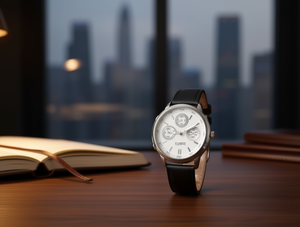 Orologio Meccanico da Uomo Yosno 38mm, Cassa in Acciaio Inossidabile, Cinturino in Pelle, Cronografo con Quadrante Analogico, Design Elegante - Product Image 2