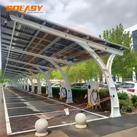 SOEASY Vente en gros de carport solaire en acier robuste, structure de carport en acier galvanisé à chaud, système d'ombrage pour parking commercial
