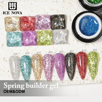 ICE NOVA Wholes pour Salon 28 Couleurs Spring Builder Gel avec Glitter Strong Builder Construction Extension Gel LED Gel Polish