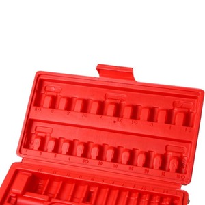 46-Piece Empty <b>Tool</b> <b>Box</b> 1/4 Inch Metric Socket Set Storage Case For Mechanic Auto Repair Portable Red Blow Molded - Product Image 2