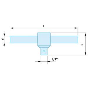 FACOM - K.120SR Non sparking 1/2'' - 3/4'' - 1'' sliding tee NON-SPARKING <b>RATCHETS</b>, <b>SOCKETS</b> AND IMPACT <b>SOCKETS</b> - Product Image 2