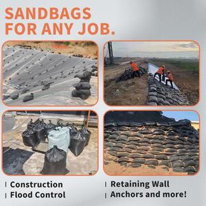 Sacs en plastique tissé noir pour la protection contre les inondations, sacs <span class=keywords><strong>de</strong></span> <span class=keywords><strong>sable</strong></span> pour chantier <span class=keywords><strong>de</strong></span> construction, <span class=keywords><strong>anti</strong></span>-âge, protection solaire - Product Image 5