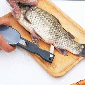 K691 Plastic Fish Skin Scraping <b>Brush</b> with Stainless Steel Blade Dishwasher Safe Kitchen Accessory - Product Image 4