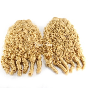 Extensions de cheveux humains vierges, bouclés naturels, blonds 613, volume ajouté, cheveux humains vierges birmans, cheveux humains réels, Remy vietnamien brut - Product Image 4
