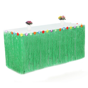 Falda de <span class=keywords><strong>mesa</strong></span> hawaiana Faldas de <span class=keywords><strong>mesa</strong></span> de hierba marrón <span class=keywords><strong>para</strong></span> falda de <span class=keywords><strong>mesa</strong></span> de fiesta de banquete de cumpleaños - Product Image 2