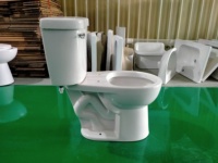 Cuvette de toilette Inodoro de style américain à bas prix, deux pièces, siphon en S, toilettes allongées, 2 pièces Inodoros