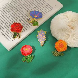 Venta caliente exquisito broche de flor creativa Anti-Go artesanías de Metal desnudo para bolso abrigo accesorios planta aleación insignia decorativa - Product Image 1