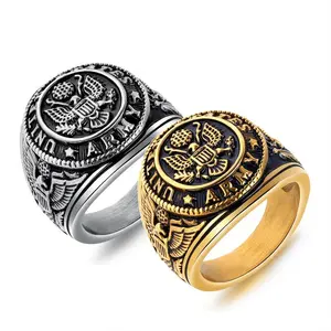 Binshuo anéis de aço inoxidável, acessórios de joias vintage de design mais recente, preto e preto, de alta qualidade
