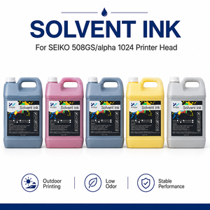 Encre Solvant Premium Polyvalente Inodore pour Tête d'Impression Seiko 508GS Alpha 1024 Impression sur Toile et Maille Noire et Blanche pour Boîtes Lumineuses Extérieures - Product Image 2