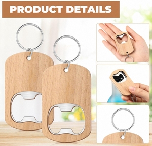 Bán buôn số lượng lớn biểu tượng tùy chỉnh phong cách hiện đại tre & gỗ Keychain mở chai được thực hiện với số lượng lớn cho rượu vang corkscrews mở cho quà tặng - Product Image 4