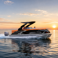 Nouveau Bateau Ponton en Aluminium de 22 pieds (2026) - Ponton de Pêche pour 12 Personnes, Rangement Porte-Cannes, Certifié CE, Moteur et Remorque en Option