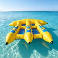 Bateau banane gonflable multicolore avec logo personnalisé, flotteur aquatique tractable pour jeux aquatiques commerciaux