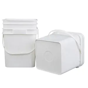 공장 도매 식품 등급 10L 정사각형 플라스틱 버킷 뚜껑과 손잡이가있는 맞춤형 포장 버킷