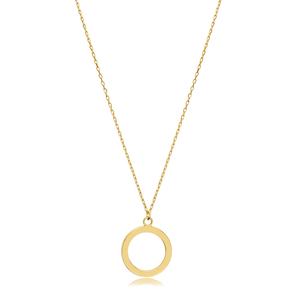 Collier à breloques en argent uni rond creux en gros 925 bijoux en argent sterling turc fait à la main - Product Image 1