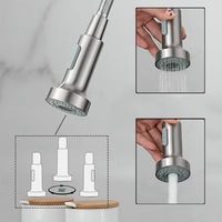 Robinet de cuisine à ressort coulissant de style américain en acier inoxydable 304 avec eau chaude et froide