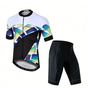 Wholesale High Visibility Kit <b>Cycling</b> Jersey and Shock <b>Pad</b> <b>Shorts</b> for Leisure Pavement Riding Matching Clothes - Product Image 2