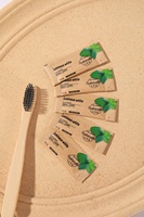 Sachet de dentifrice mini 3g en papier kraft écologique, dentifrice jetable pour hôtel, articles de toilette pour chambre d'hôtel et voyage