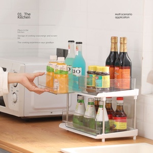 رف تخزين منزلي بتصميم NBD-N0661، رف لغرفة المعيشة والمطبخ، رف مكتبي بنمط الأدراج، رف تخزين بلاستيكي متعدد الأغراض - Product Image 3