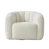 Canapé pivotant individuel en tissu bouclé, design nordique italien moderne, pour salon et hôtel, collection de canapés pivotants en velours