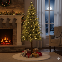 Arbre de Noël artificiel professionnel de haute qualité, écologique, ignifuge, 150-210 cm, avec pointes en PE et tronc naturel simulé