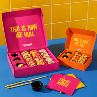 Boîtes à emporter de luxe pour sushis, type bento, pour boulangerie, pâtisserie, donuts, sushis, emballage fantaisie pour sushis