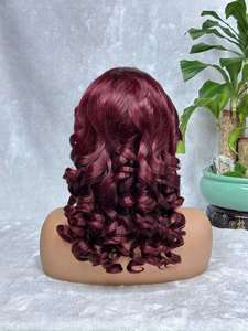 Pelucas de Cabello Humano Remy Rizado con Frente de Encaje Completo 13x4, Pelucas de Cabello Indio con Frente de Encaje Transparente Sin Procesar, Pelucas con Volumen - Product Image 3