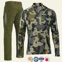 Vêtements de chasse pour hommes en tissu polaire chaud camouflage personnalisé, vente en gros de chemises de chasse, vêtements de chasse