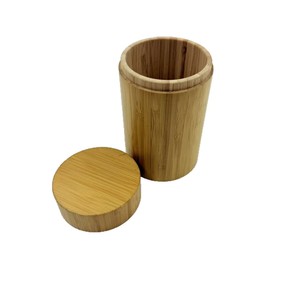 <b>Bamboo</b> Cylinder Storage Jar With Lid Multi Size Desktop <b>Container</b> Solid Color Wooden <b>Bamboo</b> Jar - Product Image 2