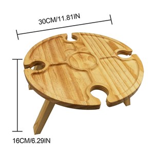 Sang trọng xách tay 2 trong 1 pho mát trái cây ăn nhẹ khay cắm trại du lịch ngoài trời bằng gỗ gấp Dã Ngoại bảng với rượu vang kính giá - Product Image 3